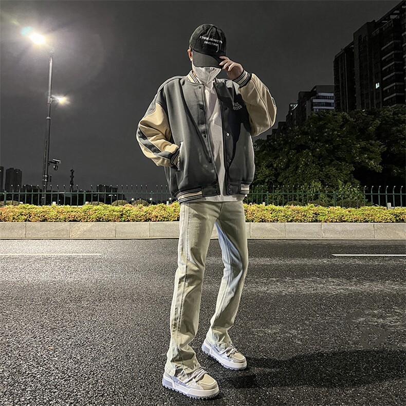 美式直筒牛仔裤男春夏款2025新款修身春装复古阔腿裤子YD754-P50,男装牛仔裤,电商A178
