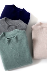 秋冬季新款舒适时尚百搭男士加厚半高领羊绒衫男装，男装羊绒套衫，绒韵雅