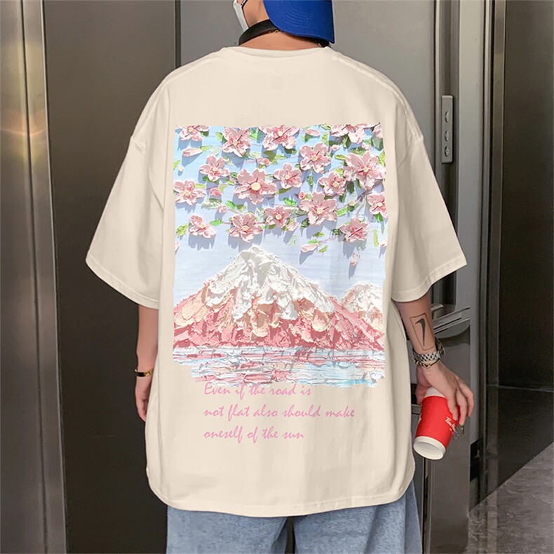 ！纯棉重磅220克 夏季男士印花短袖T恤QT707-T272-P25图片
