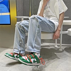 港风潮男夏季新款2021牛仔裤嘻哈ins潮高街潮破洞长裤N0879-P45，男装牛仔裤，星座308B-1