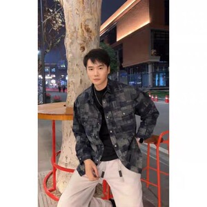 美式复古高级感牛仔夹克外套男春秋季新款宽松休闲夹克JA45-P77图片