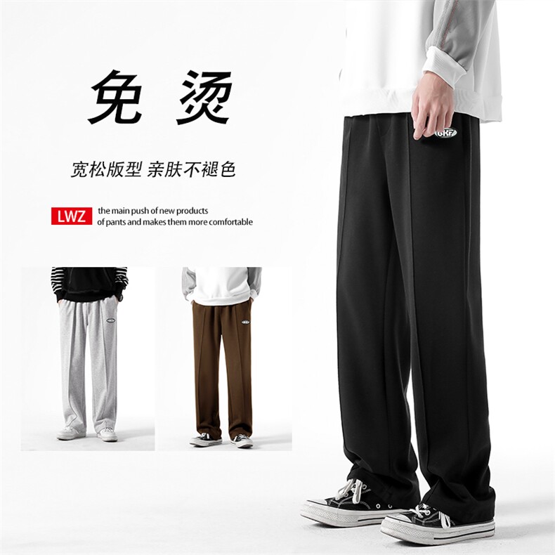 垂顺高街裤舒适显高百搭休闲卫裤秋冬WK73-1常规特批28,男装休闲裤,星座718-1
