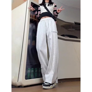 美式裤子男潮牌解构设计感小众宽松直筒运动卫裤 XK23图片
