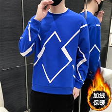M-8XL秋季加绒加厚胖子假两件圆领卫衣男，男装卫衣，星座209