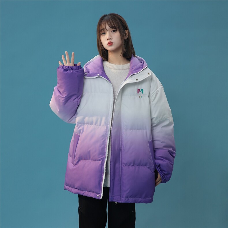 XZ-230-1MY52中性风轻奢百搭扎染渐变刺绣休闲连帽棉服P128控158,男装棉衣,星座230-1