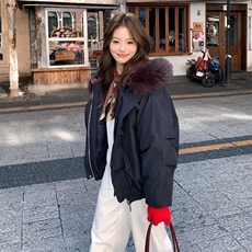 羽绒棉服女复古牛角扣派克服冬季2025年新款加厚韩系棉袄外套，男装棉衣，星座1210-1