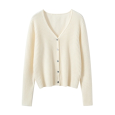 2025年秋季修身V开衫时尚百搭休闲，女装羊绒衫，朝思纯山羊绒