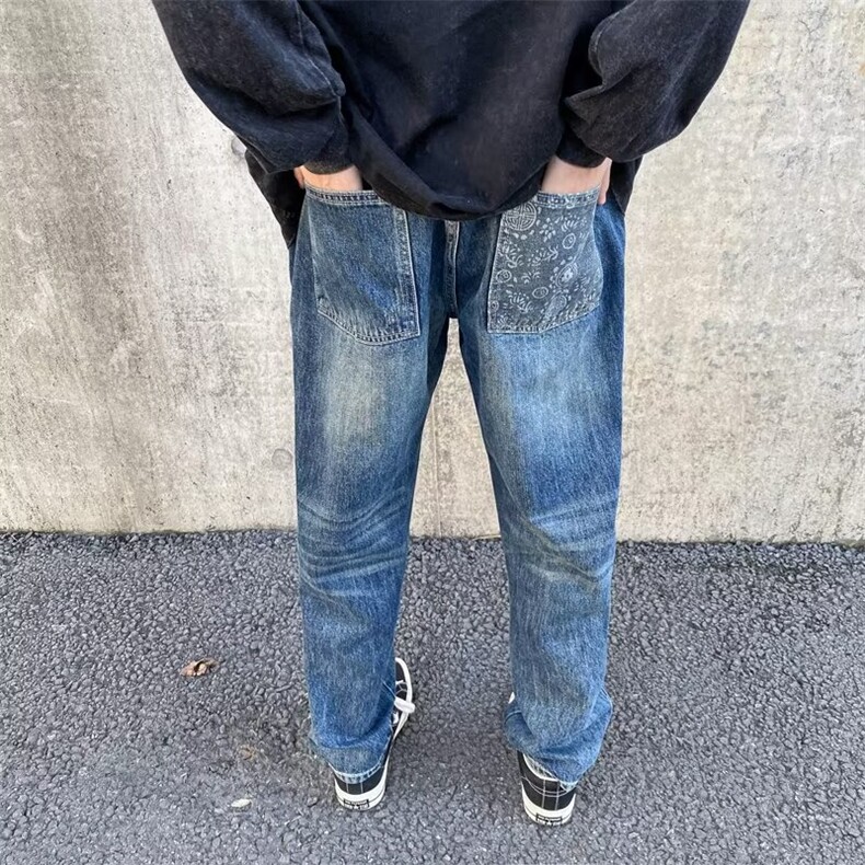 美式牛仔裤男春秋新款休闲直筒裤B50P45,男装牛仔裤,星座1116-2