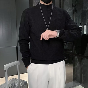 数据款 毛衣男士秋冬季针织衫保暖线衣包芯纱半高领打底衫男M803图片