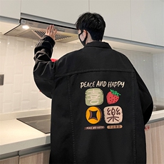 牛仔夹克男大码牛仔外套男茄克NJ77322-P60加绒款-P75，男装夹克，电商A040