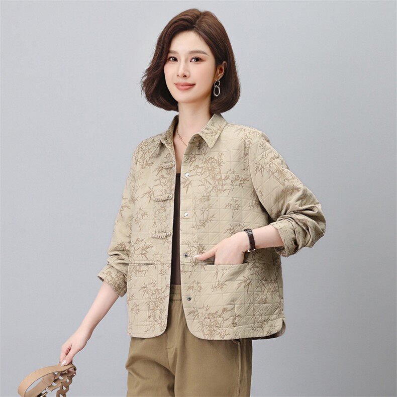 妈妈时尚短外套2025春秋新款中老年女装大码休闲减龄早秋夹克上衣,女装短外套,涵誉