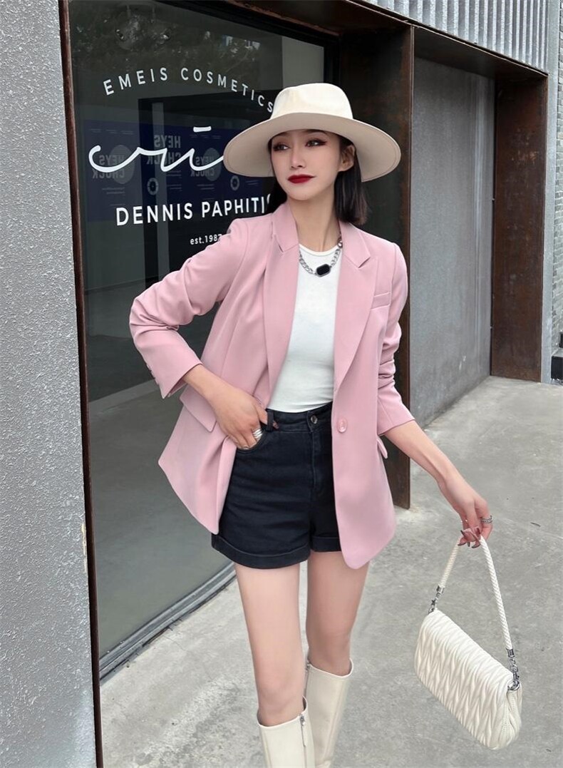 【现货】春装新款韩版显瘦纯色修身西装，女装西装，名怡