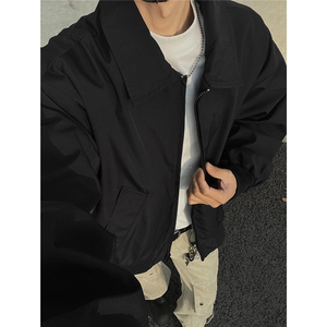 黑墙春季翻领飞行服夹克短款外套男装宽松外套春装拉链衫S384特68