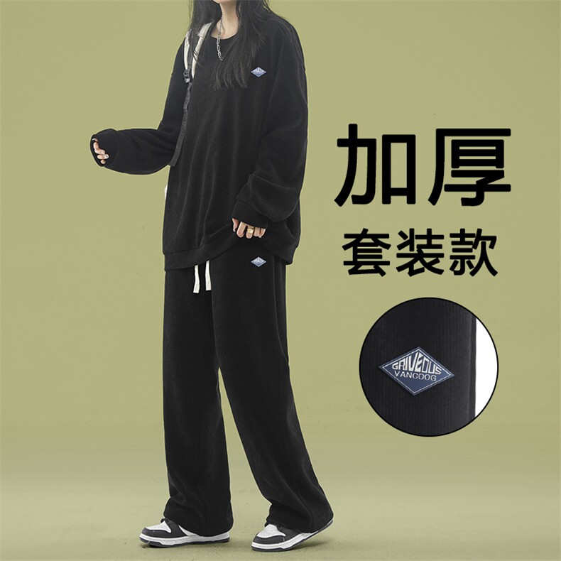 新款秋季高级感条绒圆领外套休闲套装TZ812常规特批98加绒特批118,男装休闲套装,星座718