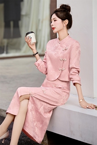 新中式旗袍套装裙女2025春秋季新款高端显瘦流行法式连衣裙两件套图片
