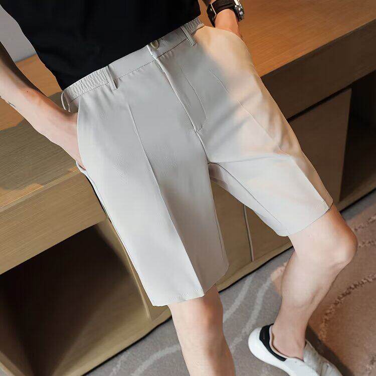 休闲西装短裤男士韩版潮流松紧腰五分裤西裤中裤子马裤KS55，男装西裤，星座1116A-2（原606A-1）