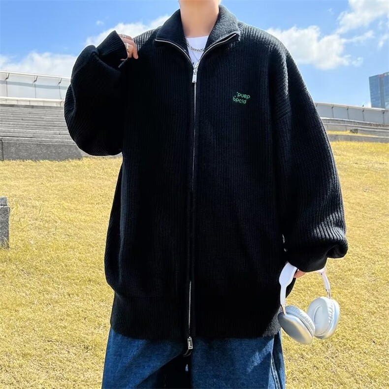美式复古毛衣外套开衫高级感纯欲风潮炸街宽松慵懒上衣MY135P55图片