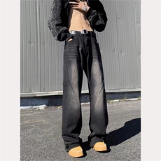 美式高街做旧水洗复古高级感男女宽松牛仔裤SA177P44，男装牛仔裤，星座1112-1