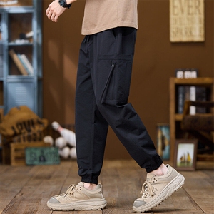 美式工装裤男款春夏季潮流宽松抽绳休闲复古束脚长裤子Z2520-P45图片