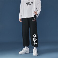 春装衔接新款潮流行印花裤口抽绳卫裤休闲裤A519P35控48，男装休闲裤，A247A