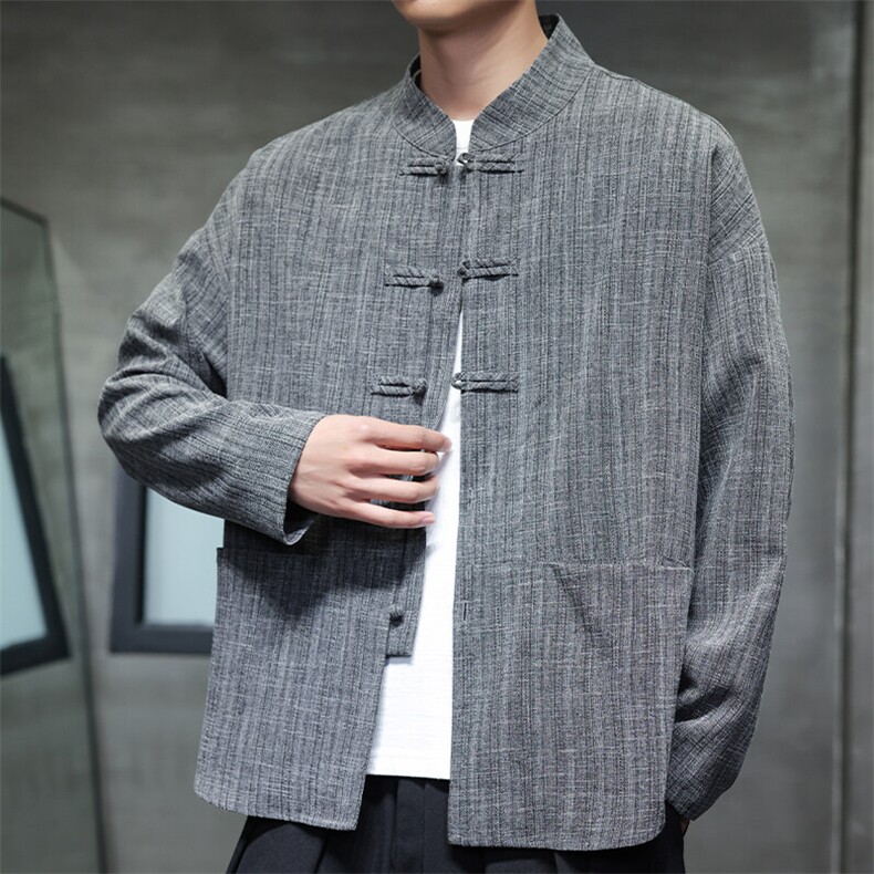 2025春季新款男装风唐装盘扣衬衫新中式汉服衬衣 C167-P65图片
