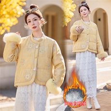 【bao款大货已出】2025冬装新款新中式重工刺绣90绒羽绒服狐狸毛，女装羽绒服，雅静靓衣