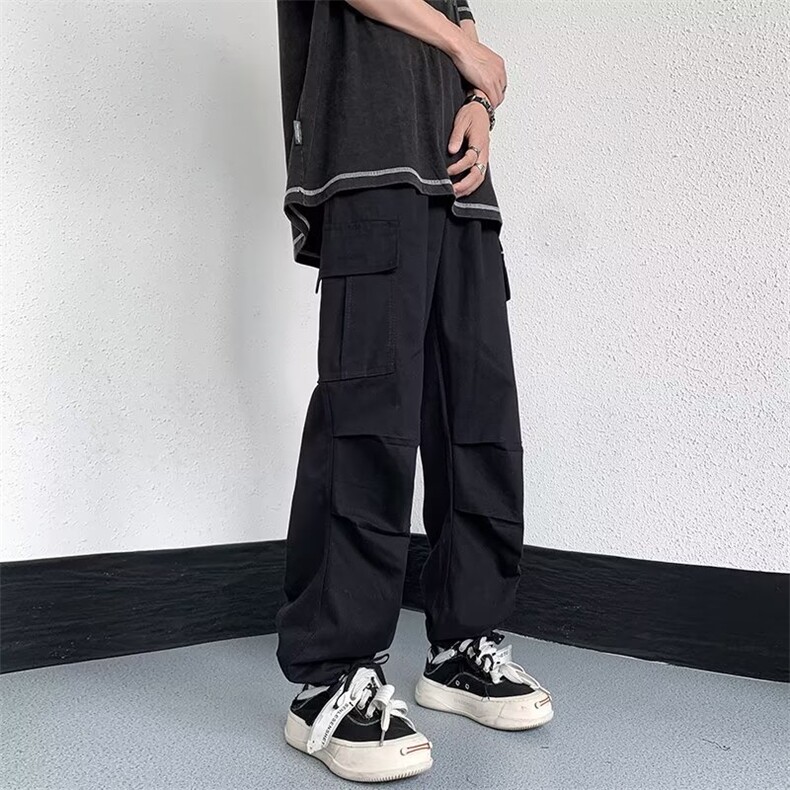 工装裤男韩版潮流大口袋帅气2026夏季新款ins宽松长裤K3841-P45,男装工装外套,星座412