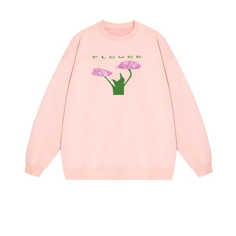 2025年秋季套头长袖时尚百搭通勤简约休闲花，女装卫衣/绒衫，花可