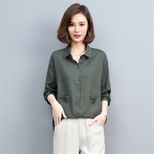 棉麻衬衫女装亚麻上衣2025年春夏季新款妈妈防晒衣长袖女士外套薄，女装衬衫，依恋蒂丝