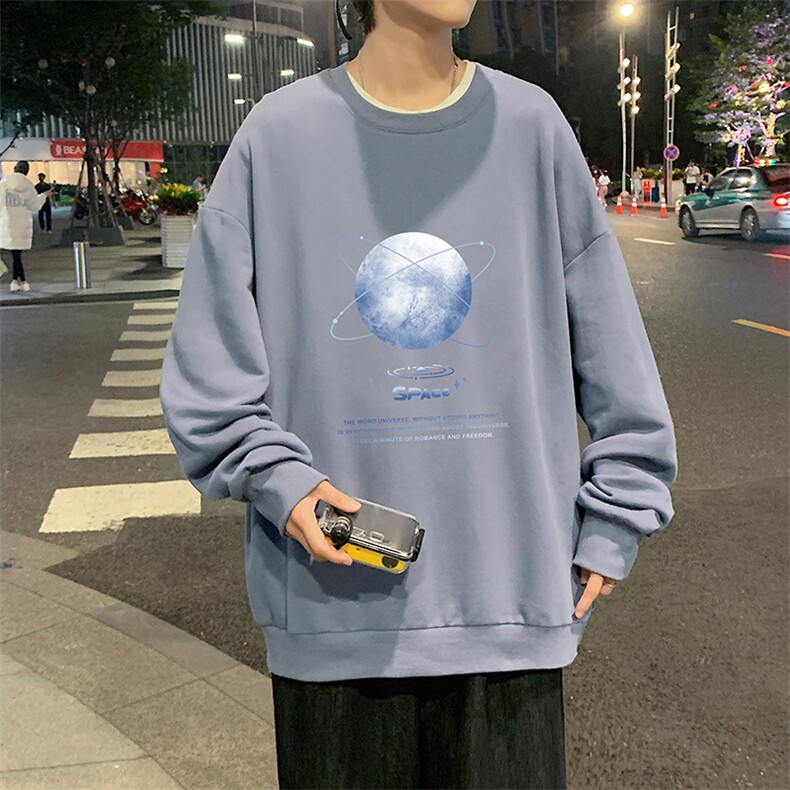 S6241-P28秋季圆领卫衣男大码韩版宽松长袖外套,男装卫衣,电商A040