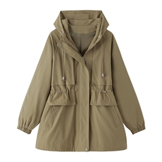 欧洲站2025春秋新款韩版时尚宽松休闲风衣女今年流行短外套潮，女装风衣，慕咨