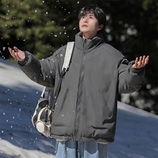 现货冬季美式休闲加厚雪山外套夹克立领纯色三防户外工装棉服，男装夹克，电商A486-1