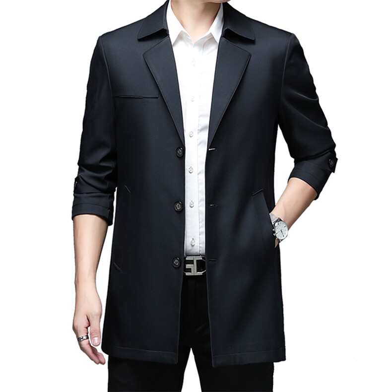 男士风衣春季2023年新款中年爸爸装男外套休闲上衣服,男装风衣,电商B212（原钱塘6029）