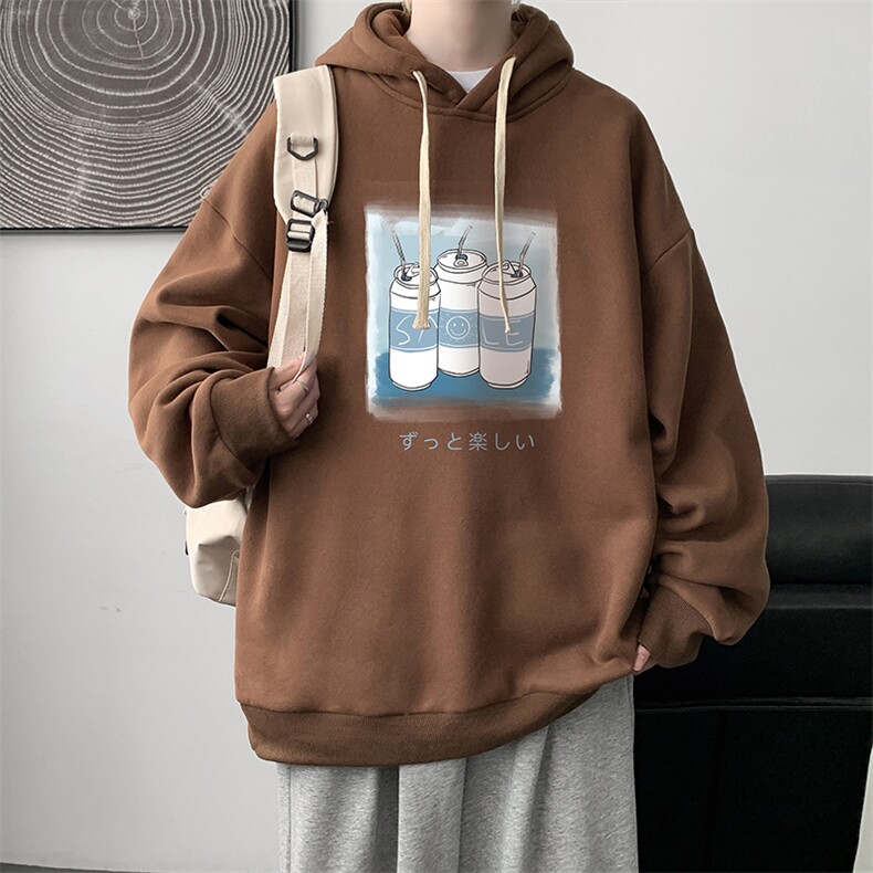 WY2148-P35纯棉连帽卫衣男大码运动帽衫宽松薄外套男,男装卫衣,电商A040