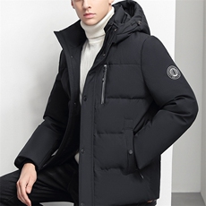 冬装新款加厚保暖户外锁温离子白鸭绒羽绒服外套脱卸帽2410-P140，男装羽绒服，星座1210B