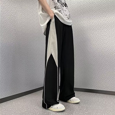 2023新款宽松休闲裤男韩夏季薄款坠感阔腿拖地长裤K062-P38，男装休闲裤，星座308B-1