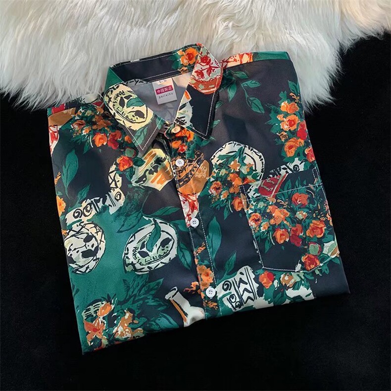 夏季短袖衬衫夏威夷宽松休闲品质复古衬衫四面弹布料CT121P35，男装衬衫，星座1116-2