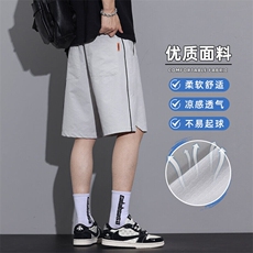 特价男士冰丝短裤夏季潮牌复古宽松凉感透气五分中裤子Z2522-P35，男装牛仔裤，星座509