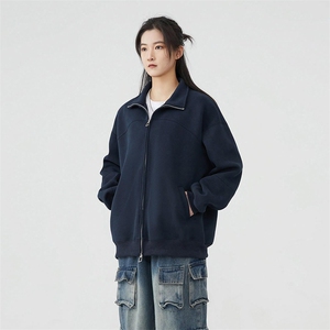 抖音得物品质 26春装美式高街重磅结构纹理立领卫衣夹克外套XS105图片