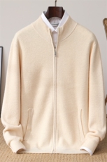 2025年秋季新款纯色针织拉链开衫时尚百搭，男装针织衫/毛衣，冬季工坊