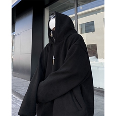 F48-P652024春季美式潮牌半拉链连帽外套麂皮绒宽松休闲卫衣男，男装卫衣，星座512-6