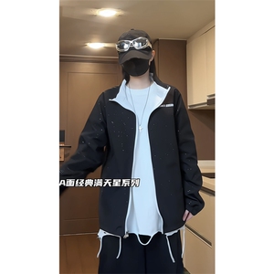 档口视频切片 暴走涵涵双面穿满天星夹克外套冲锋衣J6066-P65图片