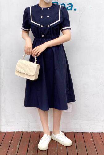 海军领连衣裙，女装连衣裙，索罗密欧