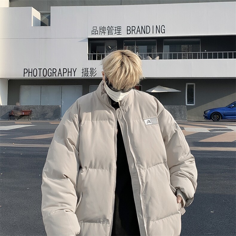2024美式字母刺绣加厚棉衣冬季宽松立领情侣外套MF100-P100,男装棉衣,星座313A-2