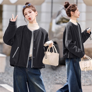 现货90白鸭绒圆领短款羽绒服女2025冬新款宽松时尚百搭保暖外套图片