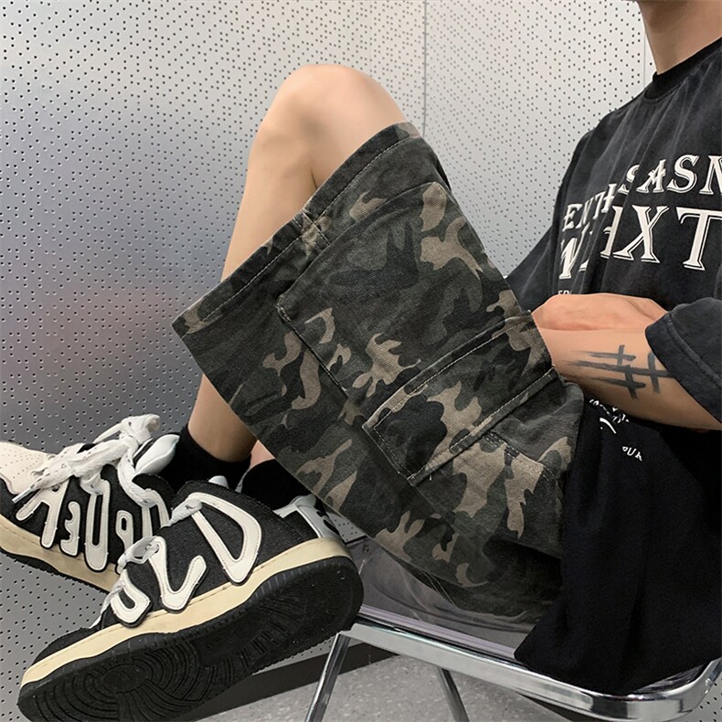 2024夏季新款迷彩工装短裤男潮牌ins宽松五分裤现货K7799-P32,男装牛仔裤,星座512-3