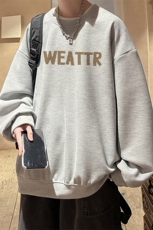 早秋~2024秋冬新款男士百搭圆领华夫格卫衣学生长袖HWY73P28，男装卫衣，电商B220
