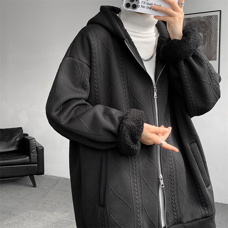 现货WY5528-P75特大码中性超厚北极绒双拉链开衫外套,女装短外套,电商D232