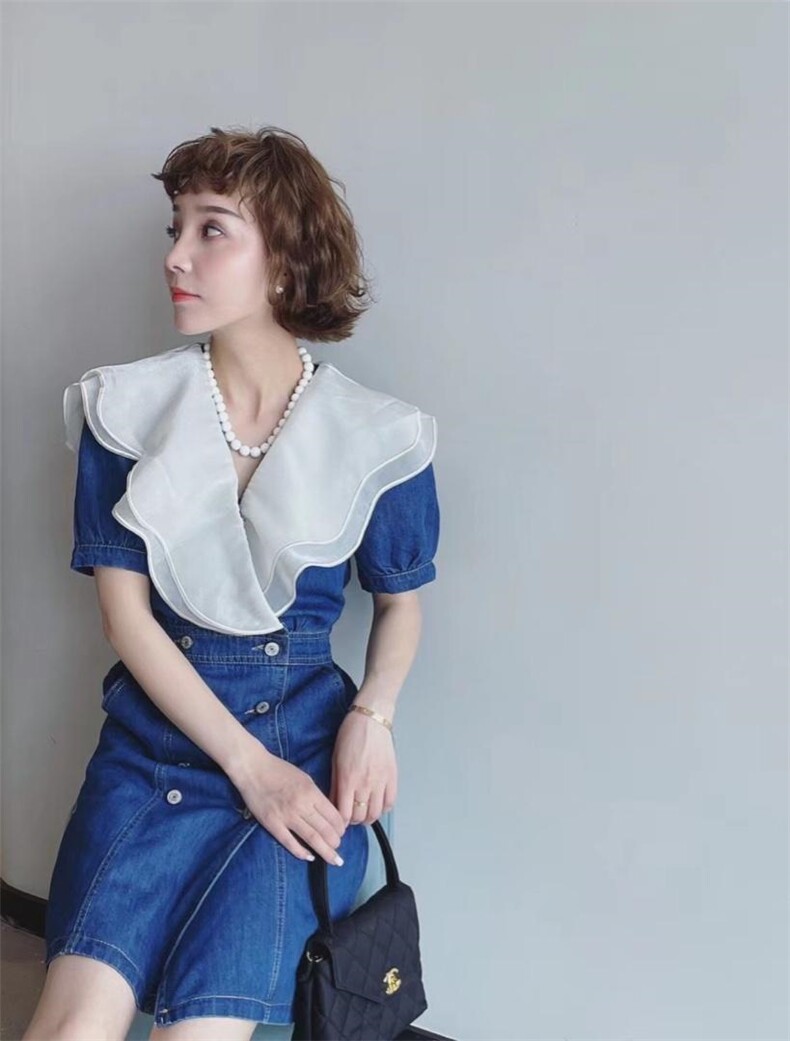 气质牛仔连衣裙，女装连衣裙，1+9