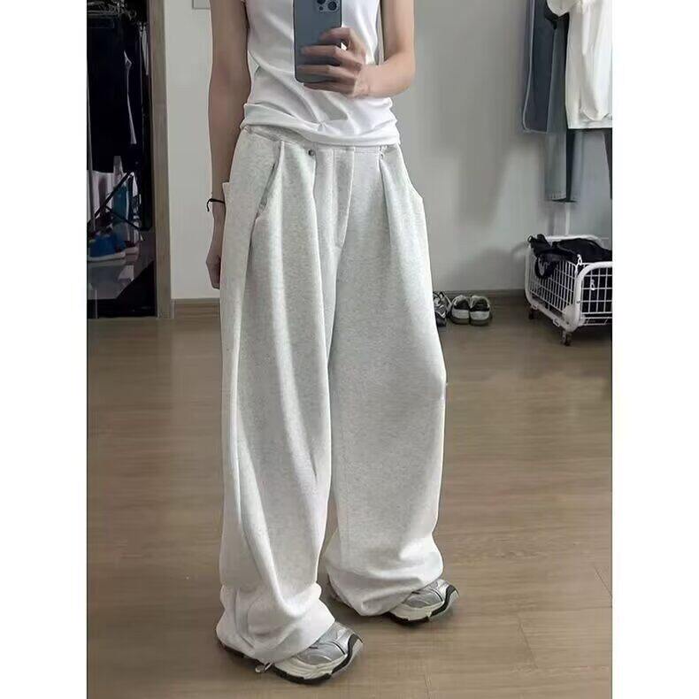 W9830-P43 网图现货 新款直筒宽松休闲卫裤百搭运动裤图片